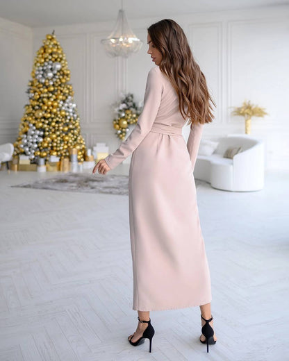 Elegant Wrap Midi Dress for Women in Multiple Colors