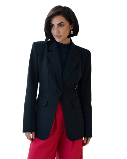 Womens Classic Single Button Blazer Premium Suit Crepe