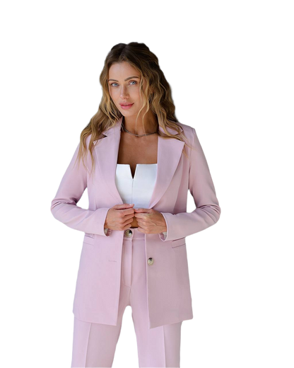 Stylish Trousers Suit Set with Lined Jacket in Multiple Colors