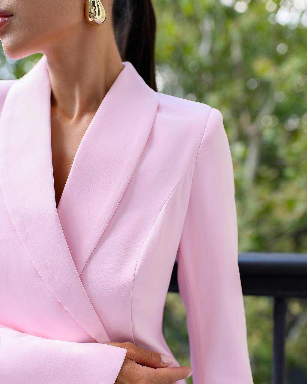 Elegant Premium Diagonal Crepe Blazer Dress for Women