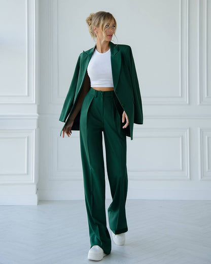 Womens Polished Tiar and Lux Fabric Suit in Green