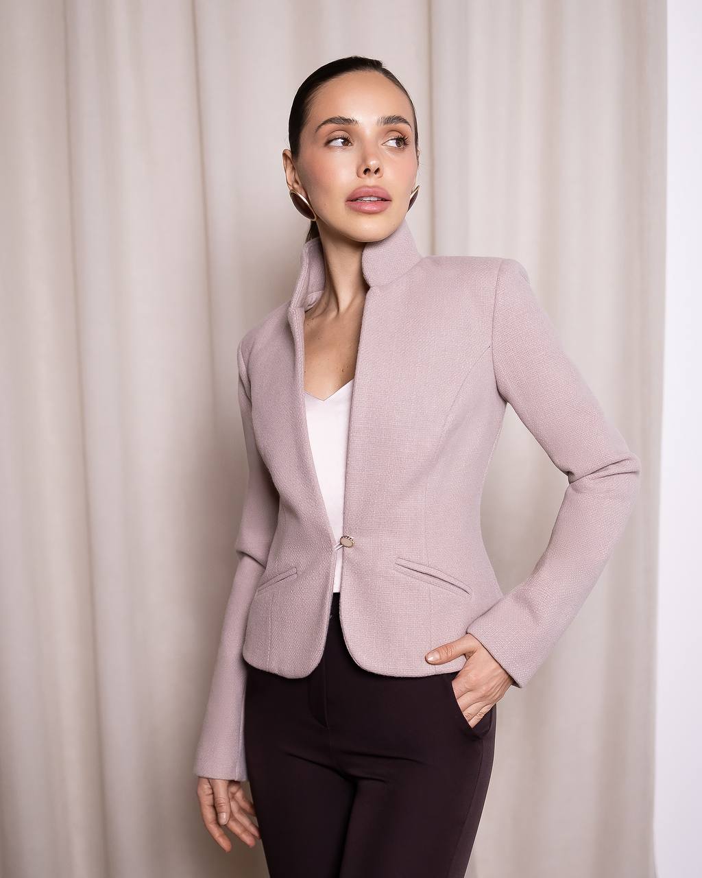Womens Flare Trousers High Rise Full Length Pants