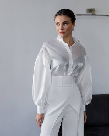 Premium Crepe Diagonal Suiting Pants with Corset Waistband for Women
