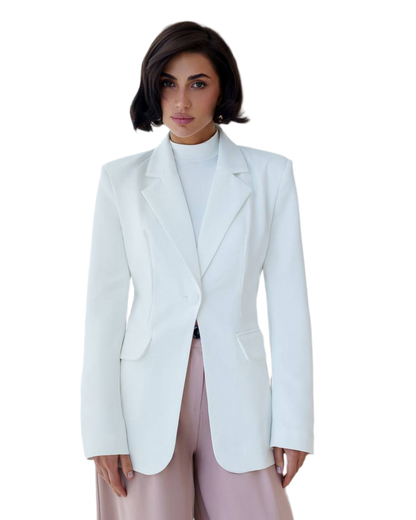 Womens Classic Fit Blazer in Black and Milky Colors