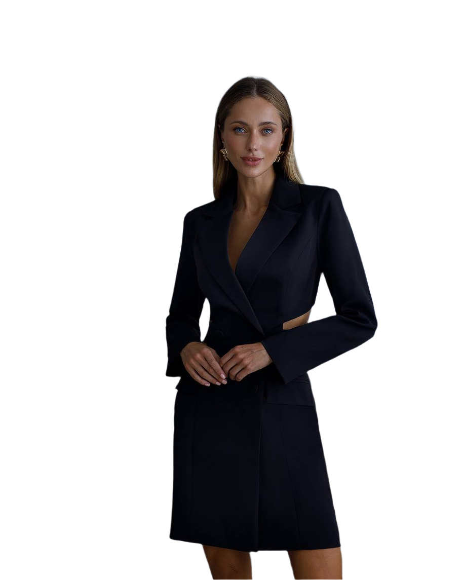 Womens Blazer Dress in Premium Diagonal Suit Fabric with Lux Lining