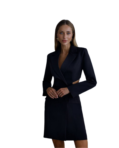 Womens Blazer Dress in Premium Diagonal Suit Fabric with Lux Lining