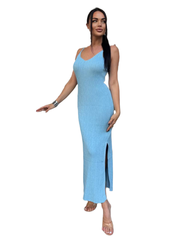 Alice Dress for Women Soft Knitted Light Blue Stretchy Midaxi Dress