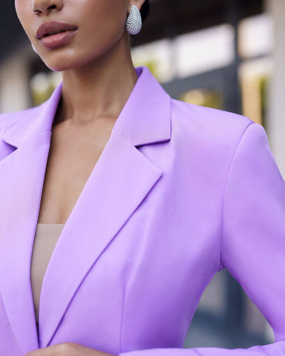 Premium Diagonal Suit Crepe Women Blazer and Trousers Set