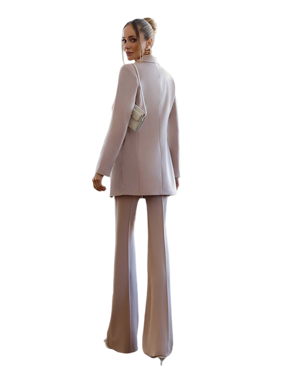 Elegant Women's Verona Suit in Beige with Jacket and Trousers