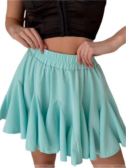 Spring Summer 2025 Trend Skirt-Shorts Light Blue Soft Fabric