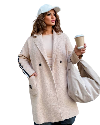 Beige Barashek Coat Womens Unlined Autumn Oversized Coat