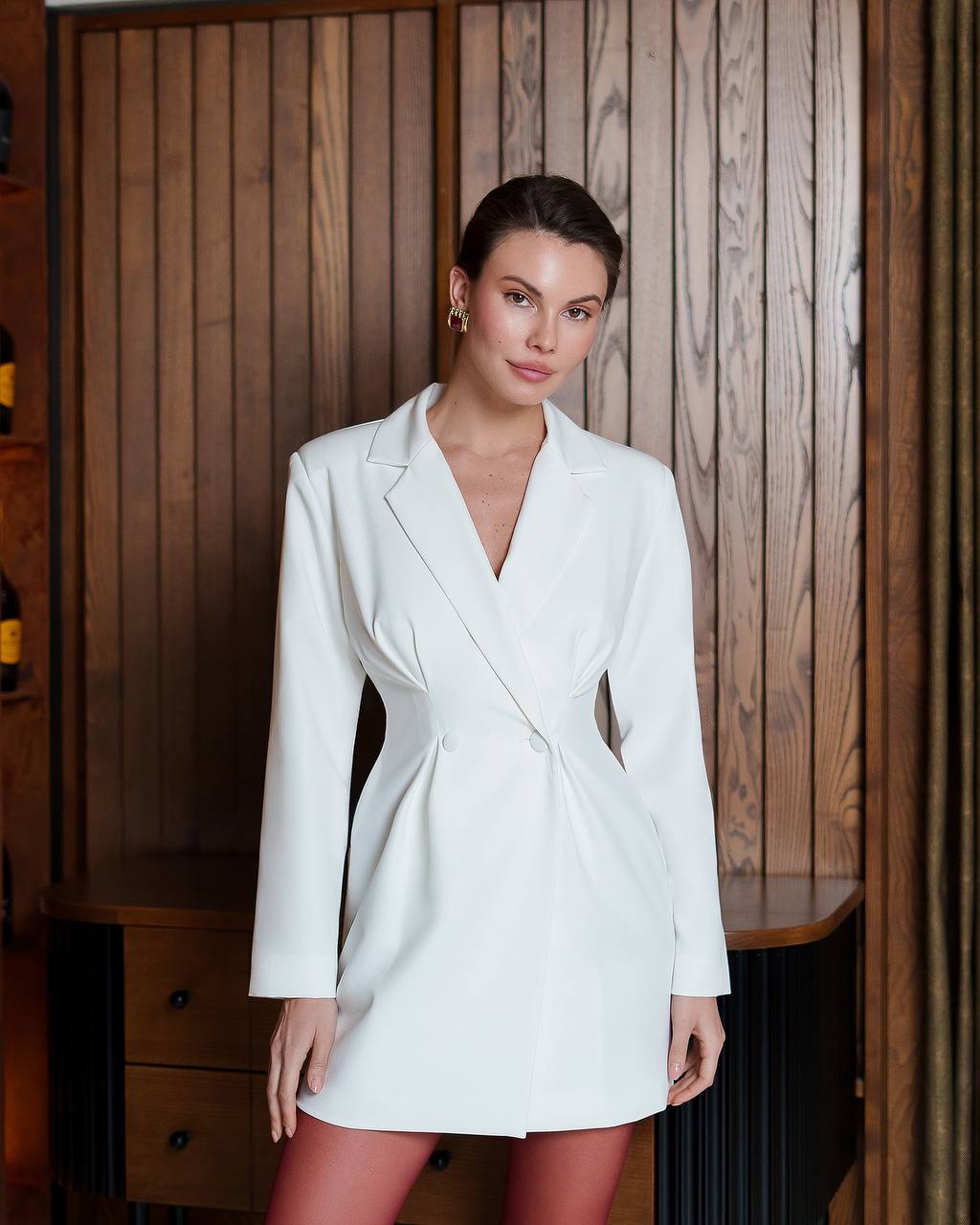 Womens Blazer Dress Premium Suit Diagonal Crepe