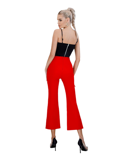 Premium Diagonal Suiting Crepe Culotte Trousers for Women
