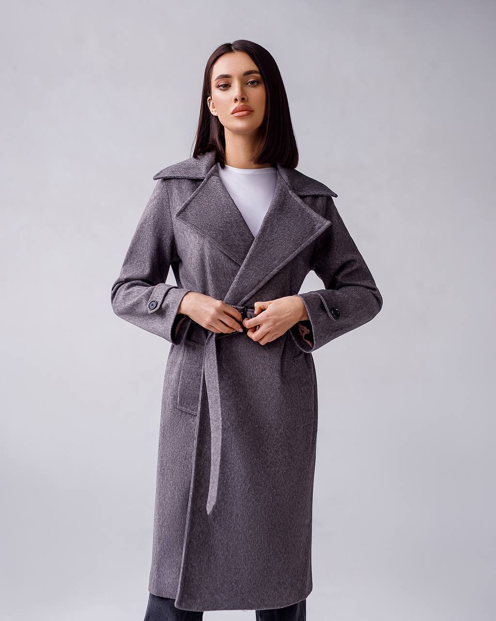 Stylish Wool Coat with Belt Soft Warm Jacket for Any Occasion