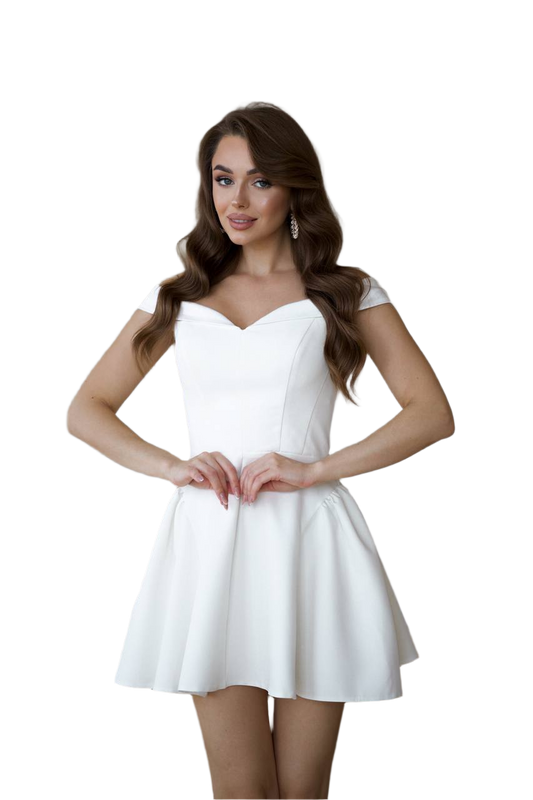 Women Mini Dress Premium Diagonal Suiting Crepe Corset Base Satin Insert
