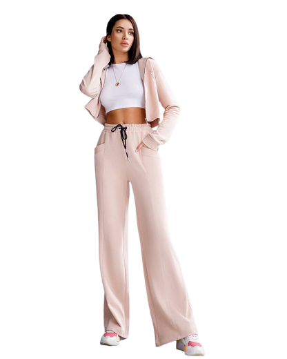 Womens Light Pink Two Piece Suit Turkish Fabric