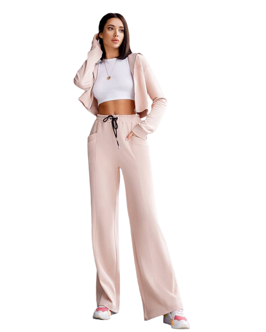 Womens Light Pink Two Piece Suit Turkish Fabric