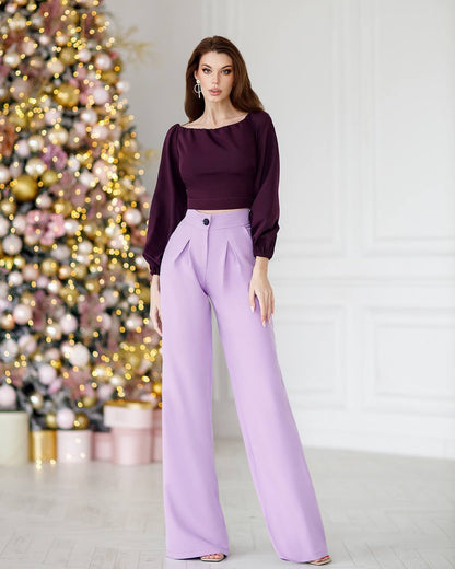Womens Off Shoulder Cropped Top with Puff Sleeves