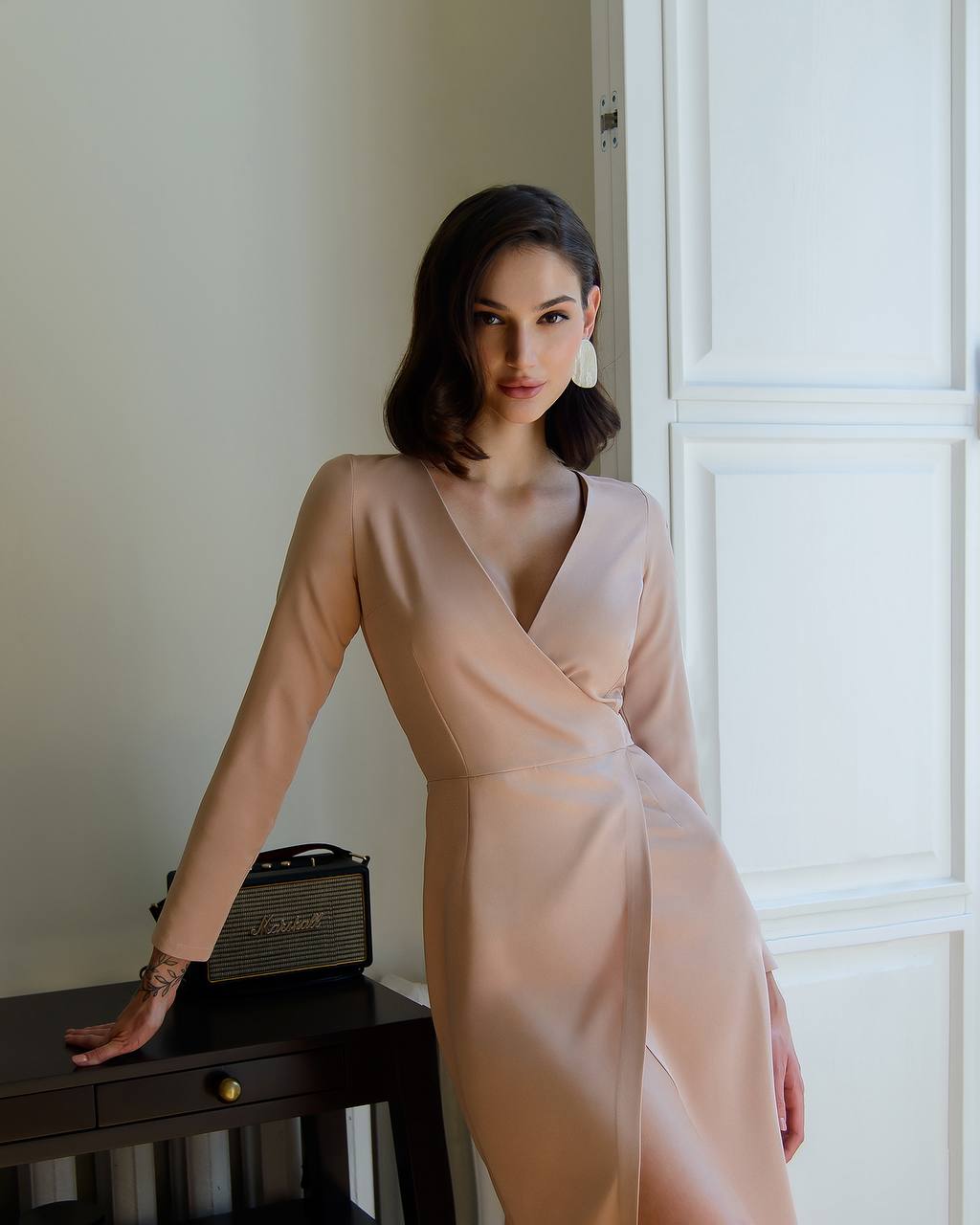 Elegant Wrap Midi Dress for Women in Multiple Colors