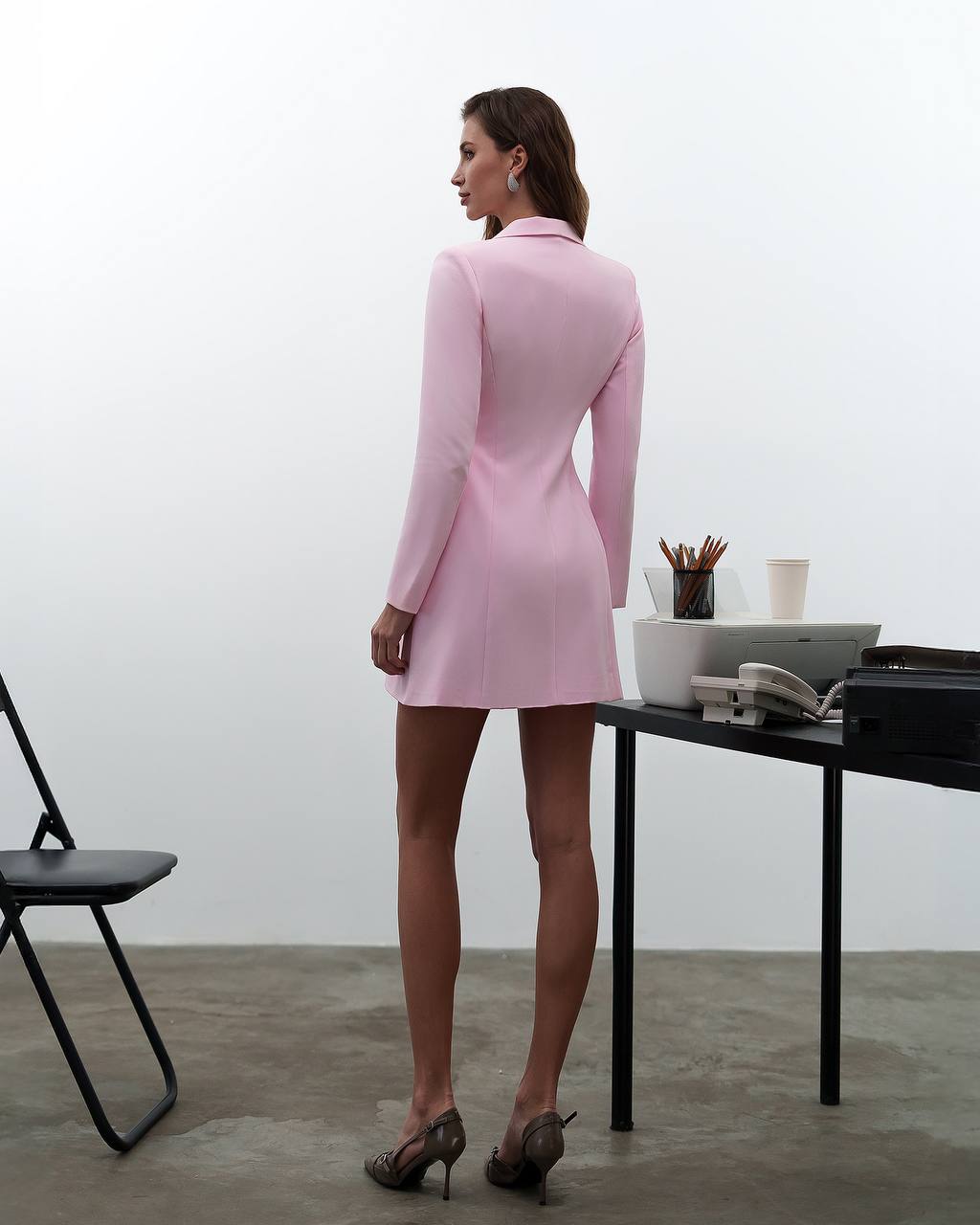 Elegant Premium Diagonal Crepe Blazer Dress for Women