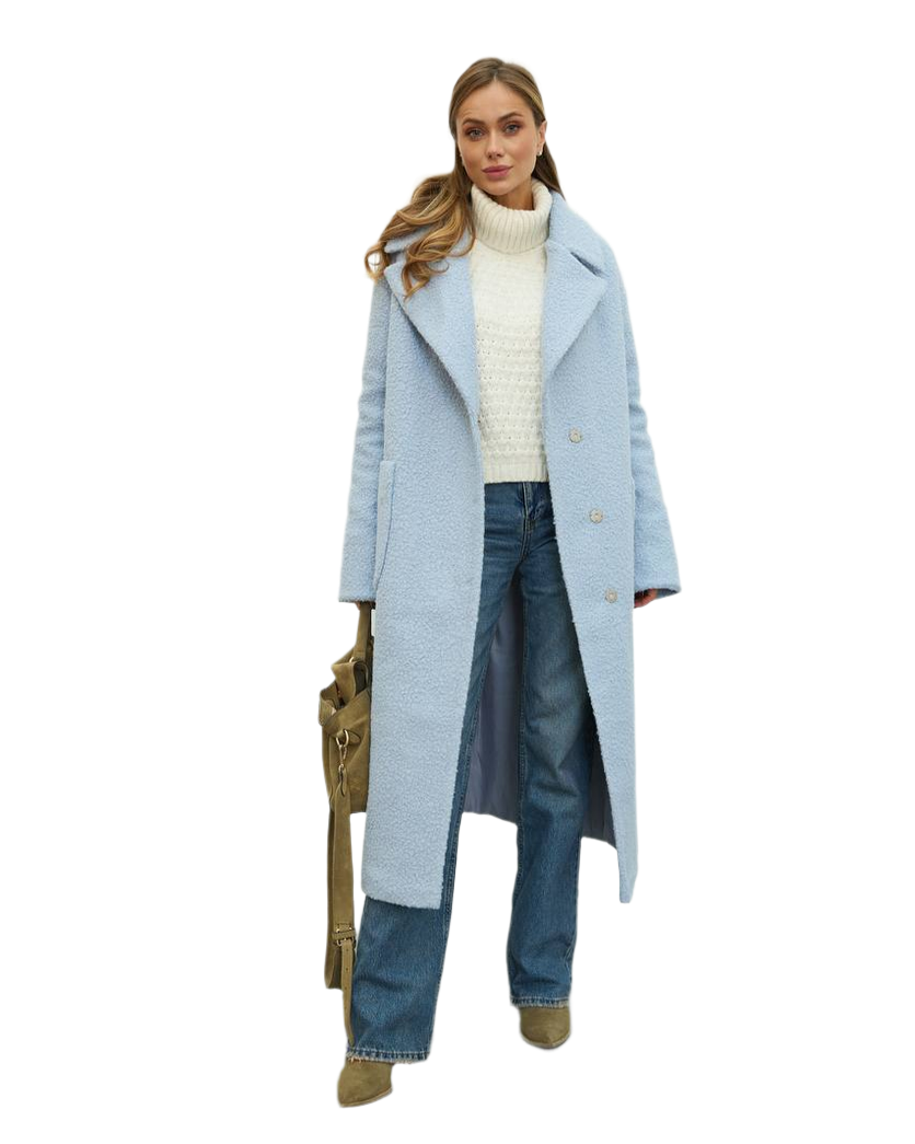 Womens Winter Coat Nice 02 Long Warm Boucle Coat with Belt