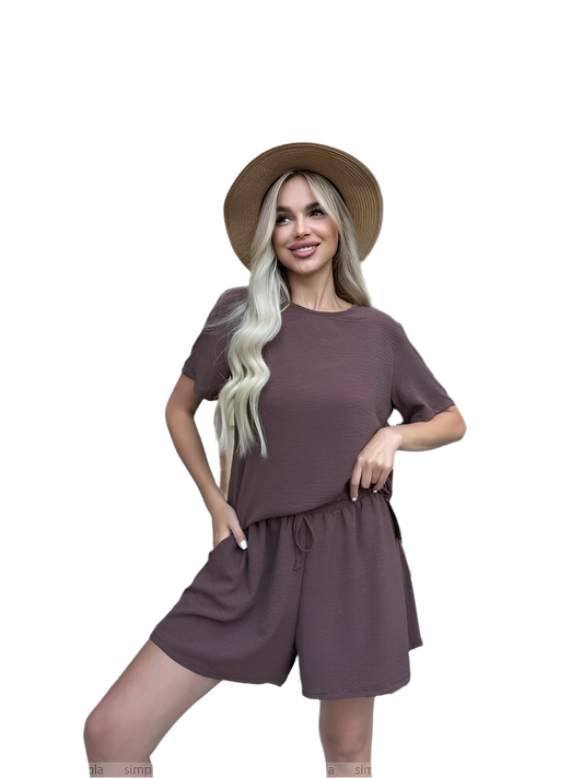 Lightweight Summer Two-Piece Suit in Brown