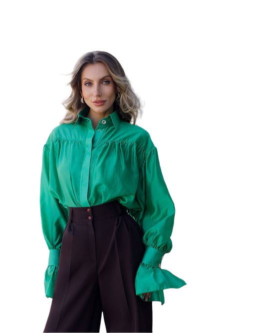 Womens Tencel Voile Blouse Shirt With Hidden Fastener