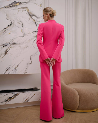 Premium Women's Diagonal Suit Crepe in Raspberry Color
