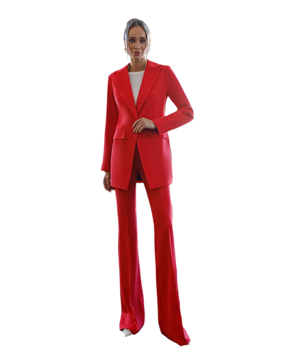 Womens Verona Suit with Jacket and Trousers in Red
