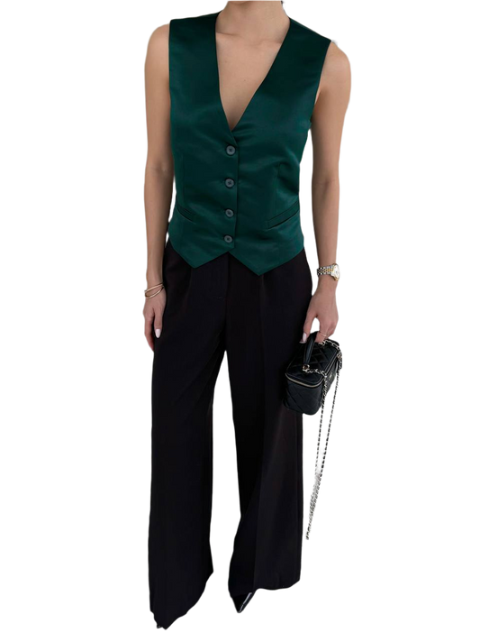 Oscar Womens Suiting Crepe Wide Leg Trousers