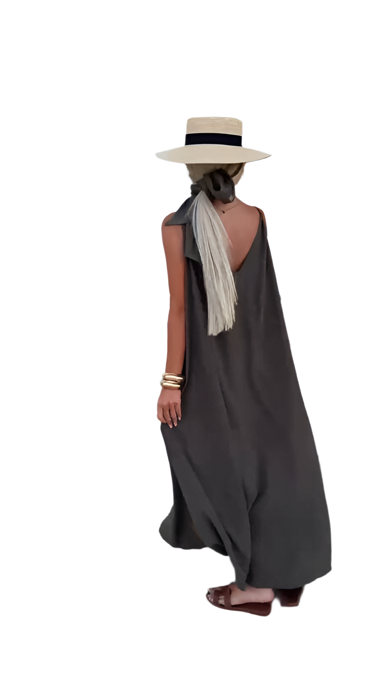 Lightweight Summer Dress with Belt and Pockets