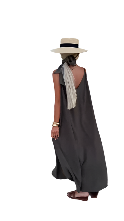 Lightweight Summer Dress with Belt and Pockets