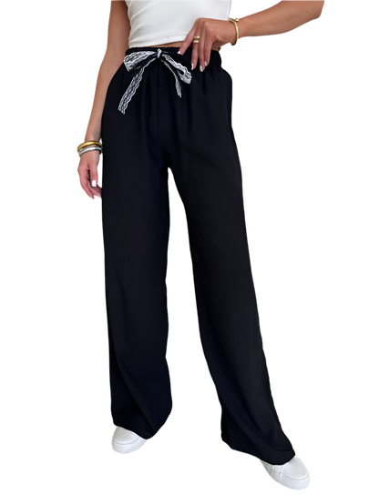 Lightweight Black Linen Pants for Casual Walks
