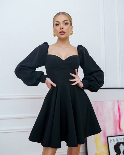 Off Shoulder Dress with Cups Premium Suiting Crepe Diagonal