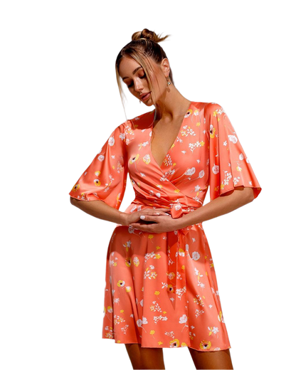 Floral Print Dress for Women Soft Silk Stylish and Elegant Dress for All Occasions