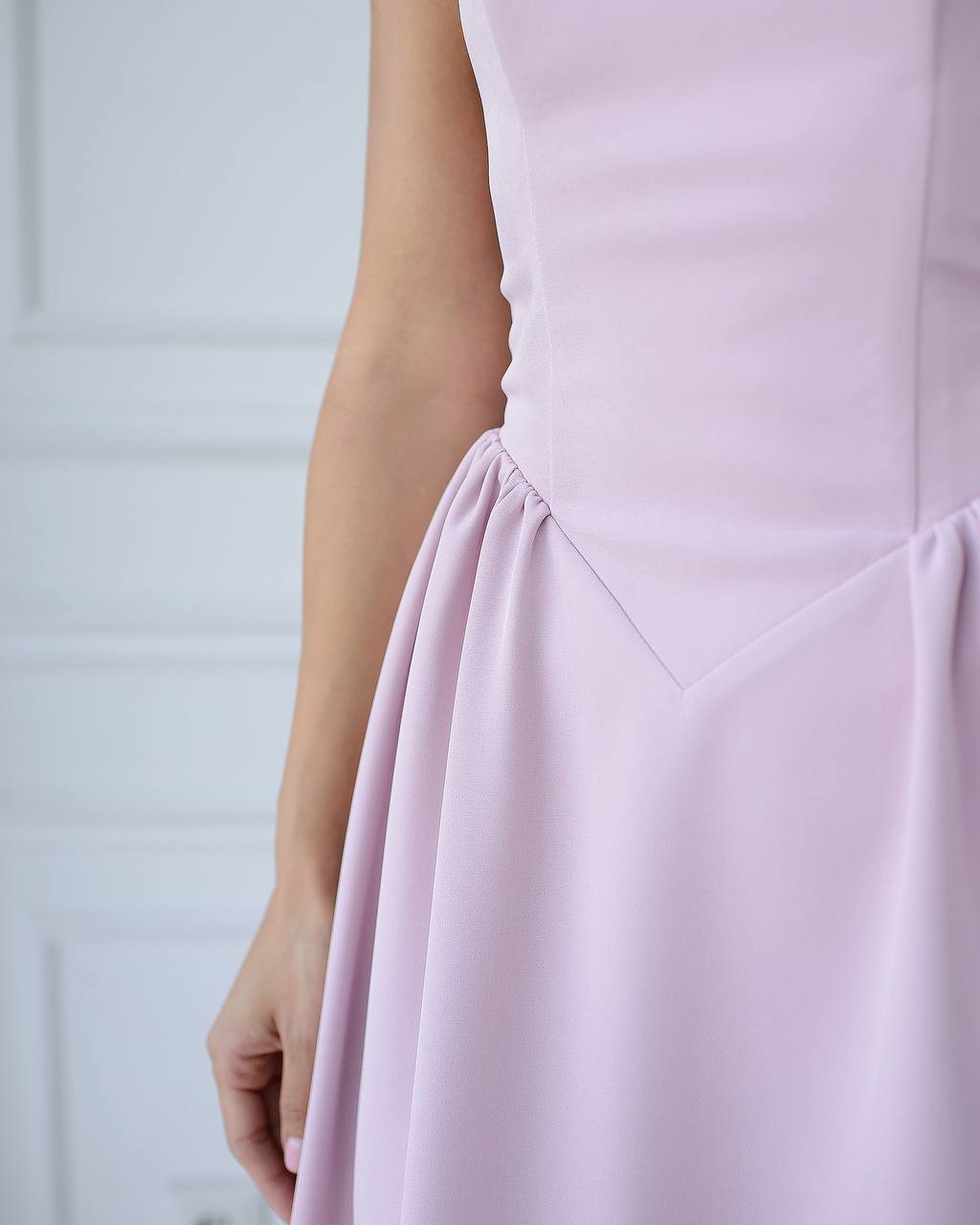 Strapless Midi Dress Women Premium Crepe Fabric Elegant Cocktail Dress
