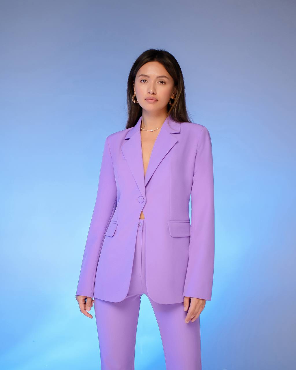 Premium Diagonal Suit Crepe Women Blazer and Trousers Set