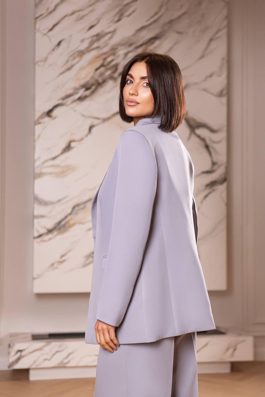 Three Piece Women Suit Soft Lilac Premium Crepe Lined Vest Jacket Trousers
