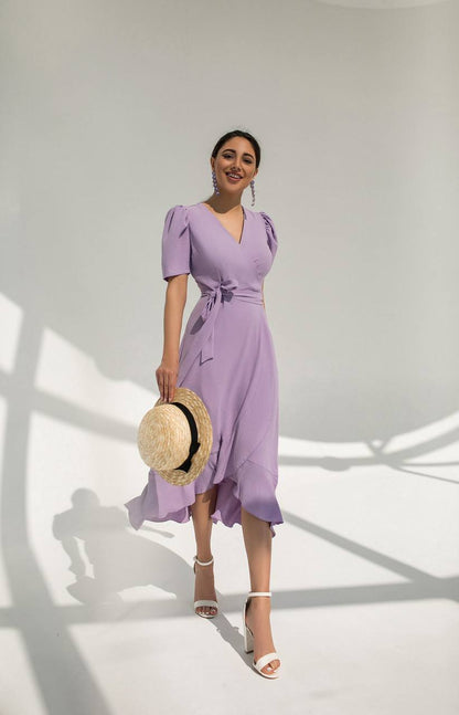 Stylish Purple Crepe Dress for All Occasions