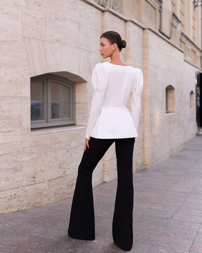 Womens Blouse Jacket Premium Suit Crepe Diagonal Without Lining