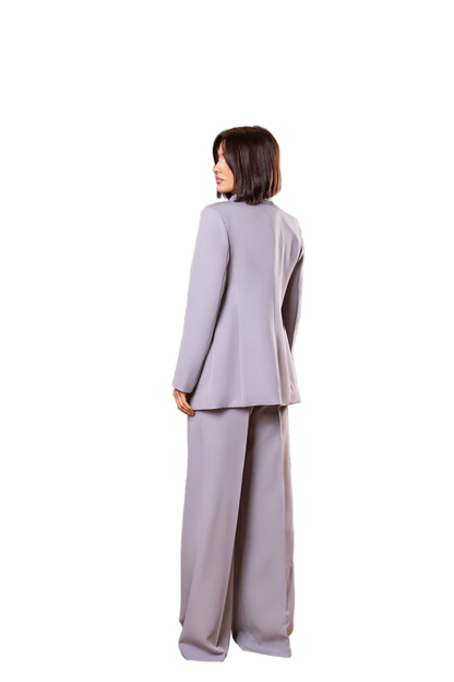 Three Piece Women Suit Soft Lilac Premium Crepe Lined Vest Jacket Trousers