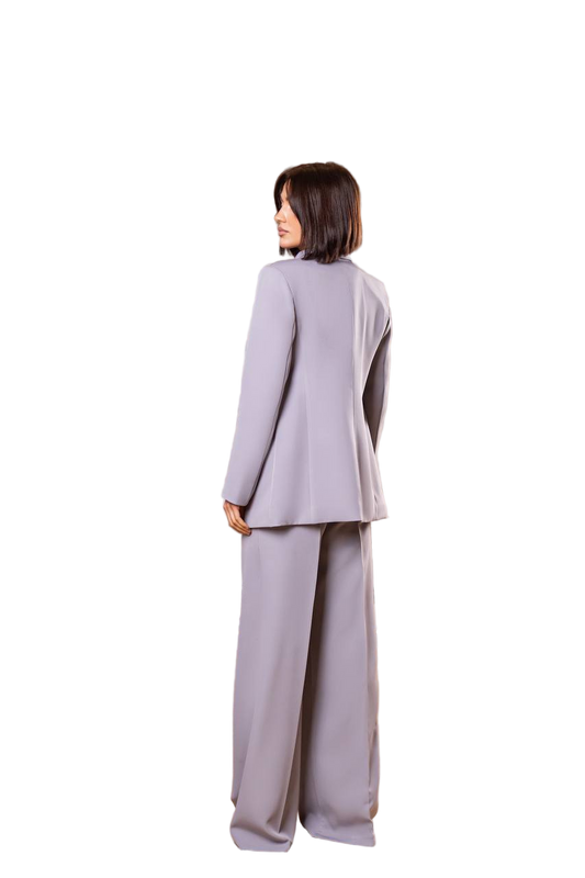 Three Piece Women Suit Soft Lilac Premium Crepe Lined Vest Jacket Trousers