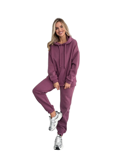 Plum Oversized Trinitka Fleece Tracksuit Women Hoodie Joggers Loungewear Set