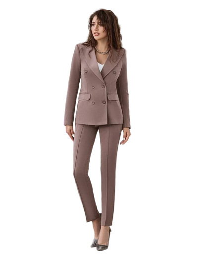 Womens Tailored Suit with Double Breasted Blazer and Trousers