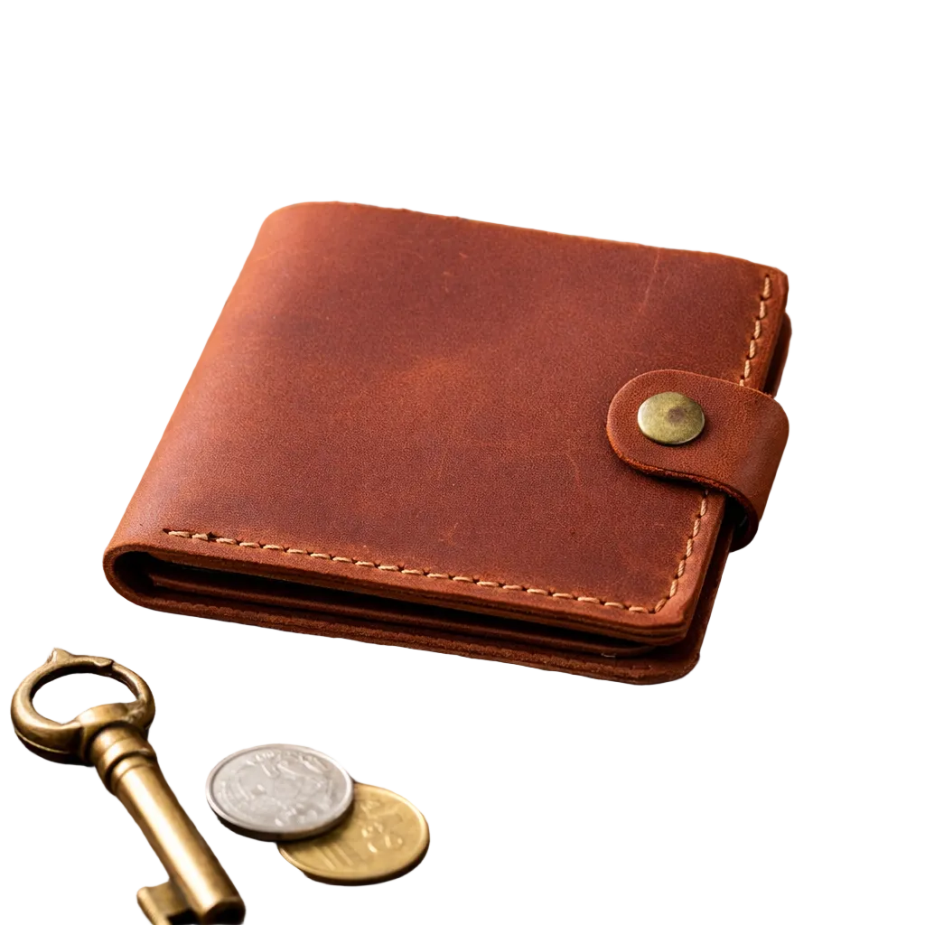 Mens Leather Wallet Handmade Gift for Him Crazy Horse Leather Bifold Wallet with Coin Pocket Card Holder