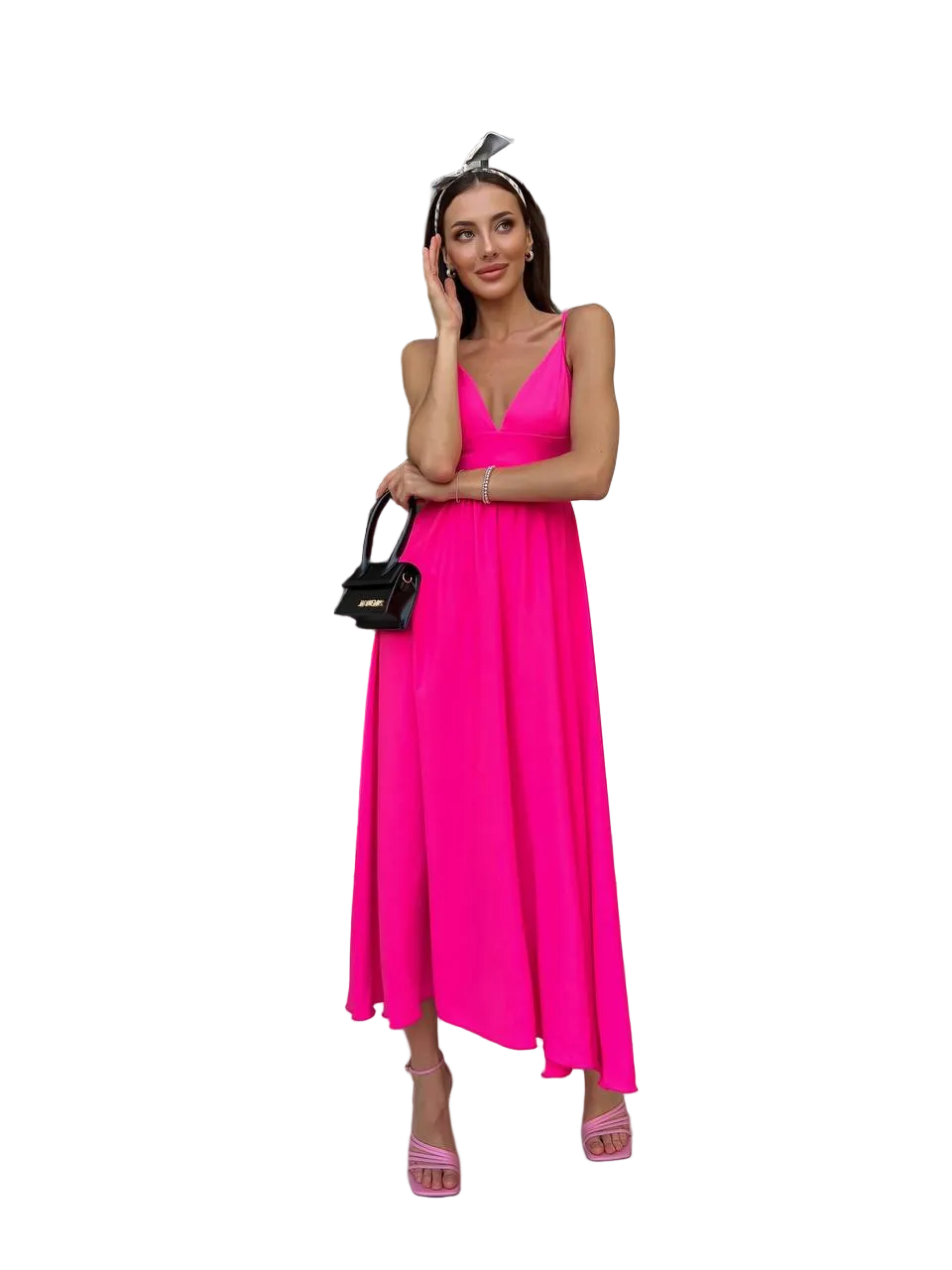 V Neck Maxi Dress Premium Knitwear Sleeveless Spaghetti Strap Summer Dress