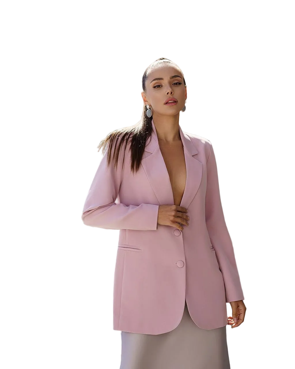 Womens Tailored Suiting Crepe Blazer Jacket