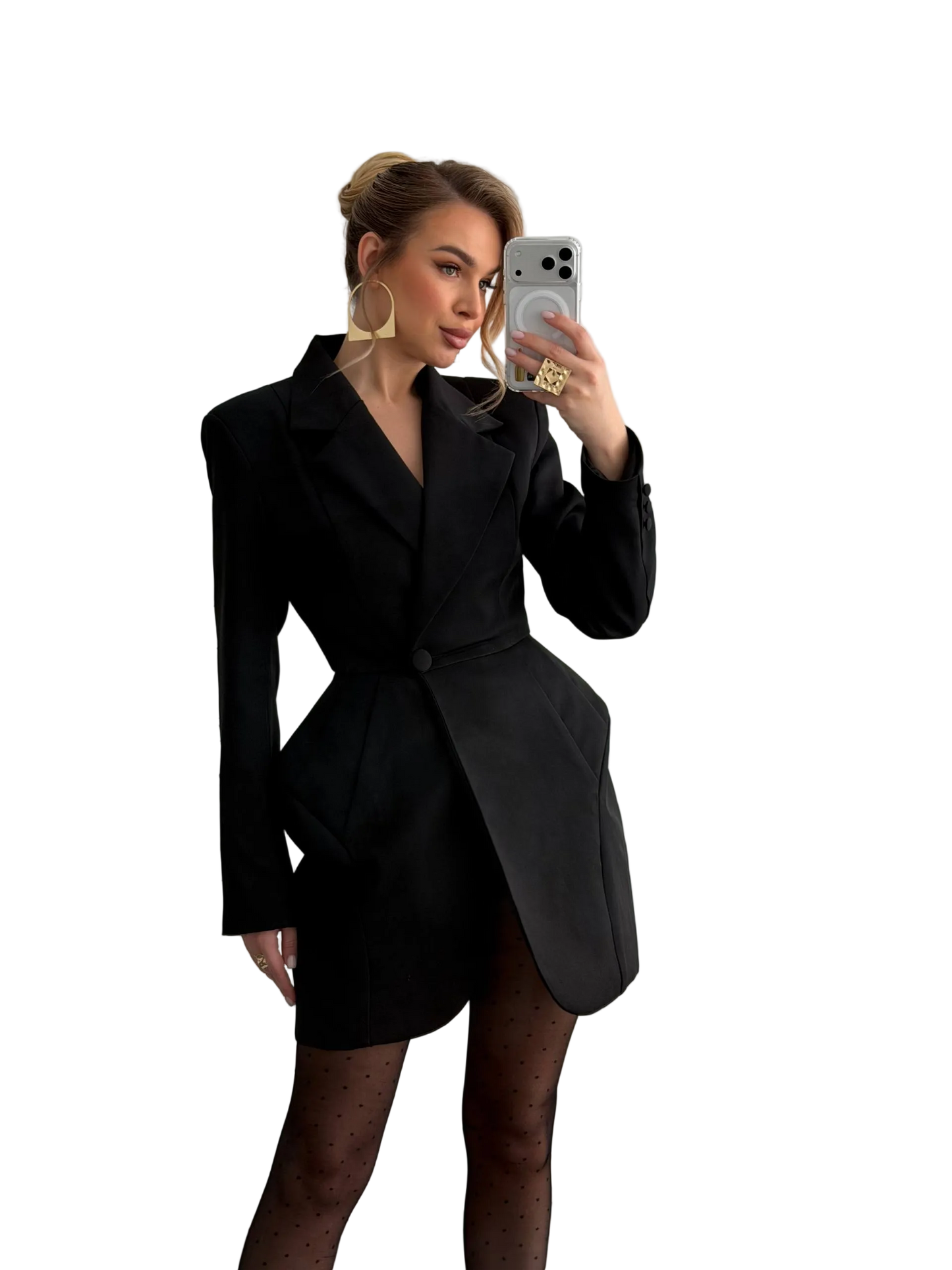 Tailored Dress Jacket for Women Crepe Elegant Blazer Dress