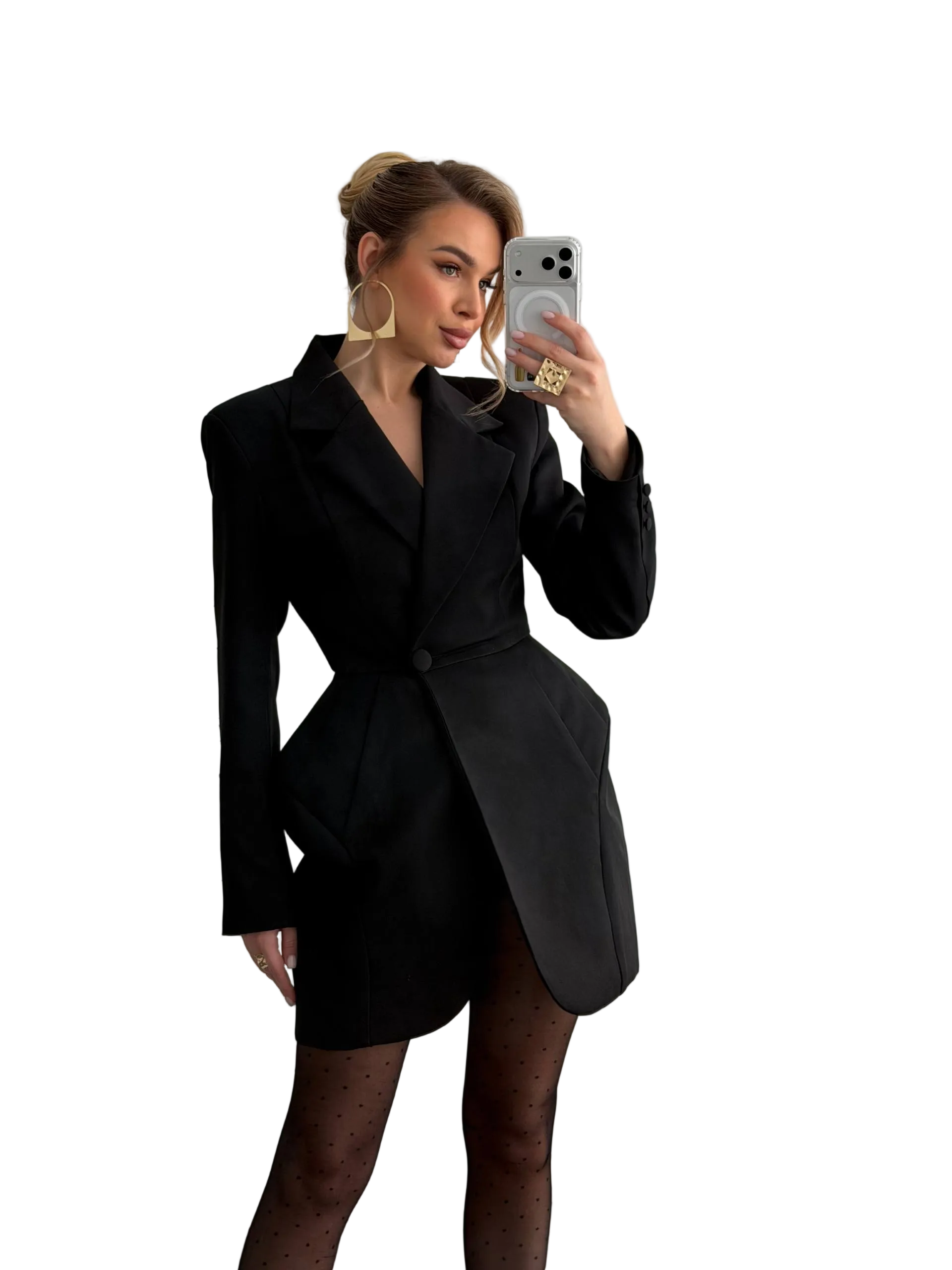 Tailored Dress Jacket for Women Crepe Elegant Blazer Dress