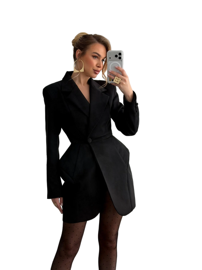 Tailored Dress Jacket for Women Crepe Elegant Blazer Dress